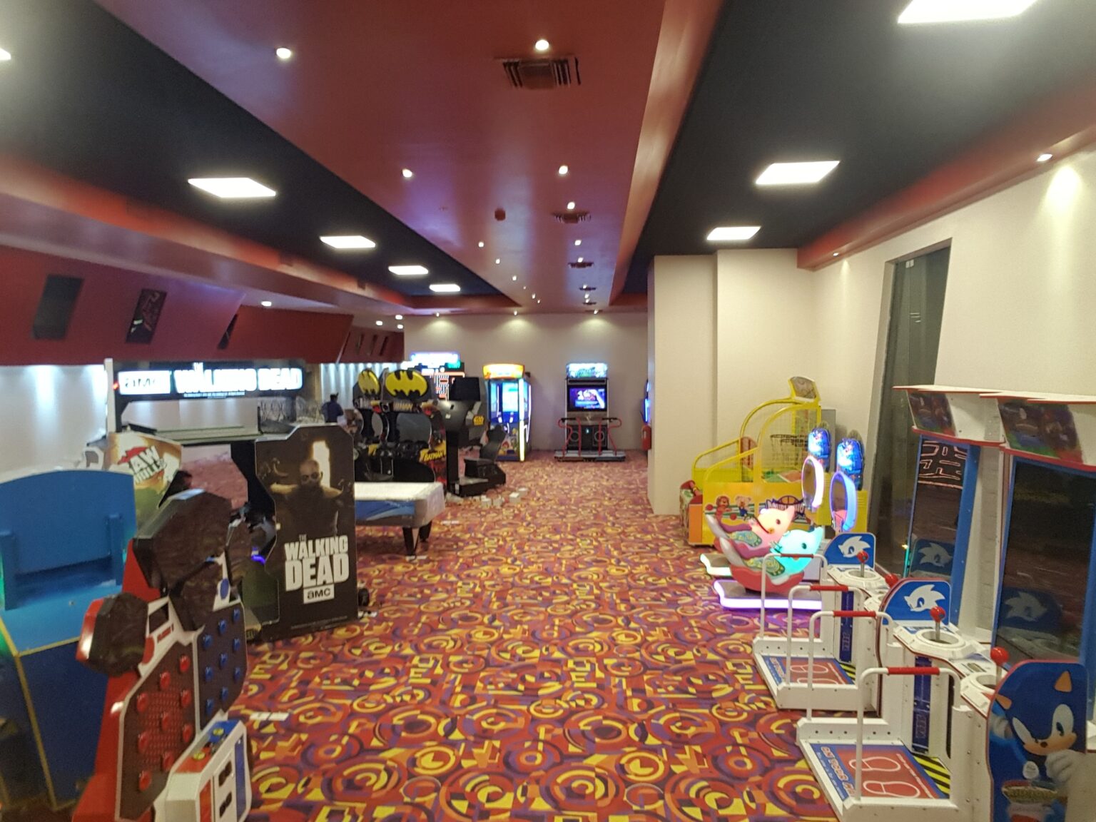 Arcade games installed by Planet Arcade in a movie theater